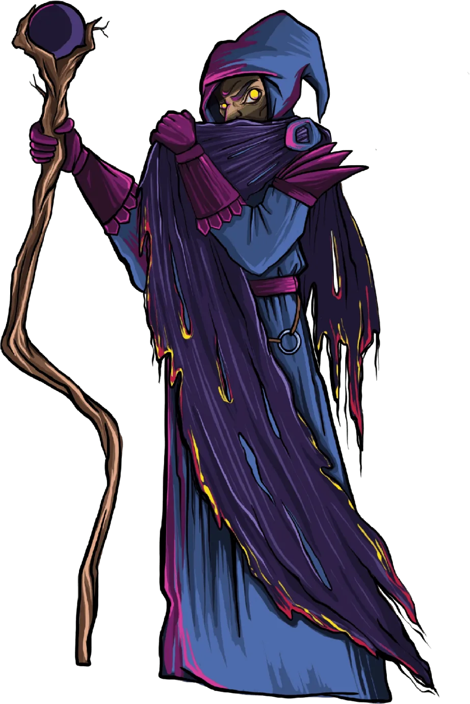 The Prince of Shadows — a hooded sorcerer under a dripping cloak of living shadow