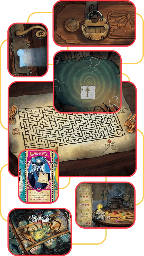 The printable Houdini's Secret Room game materials