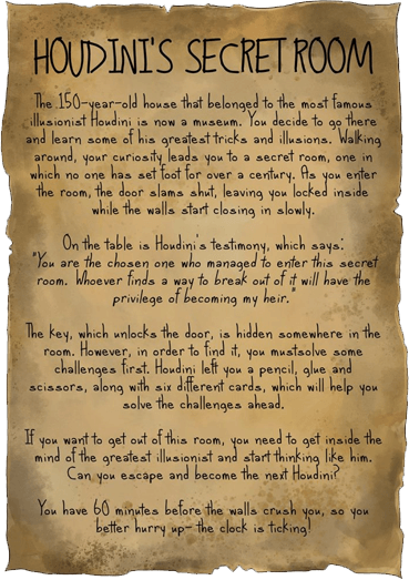 houdini secret room the storyline