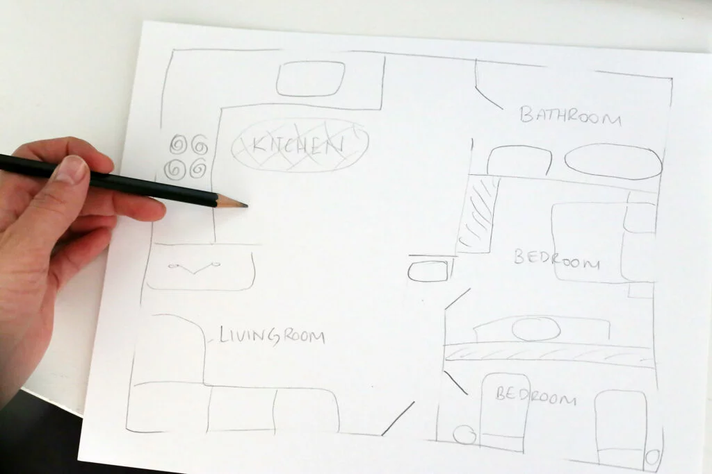 plattegrond van het appartement