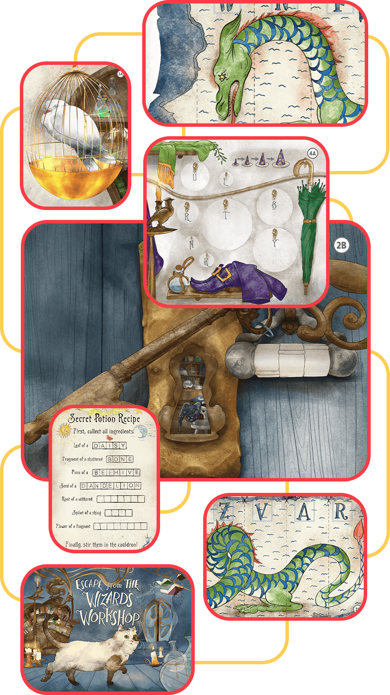 Escape From The Wizards Workshop puzzle materials preview